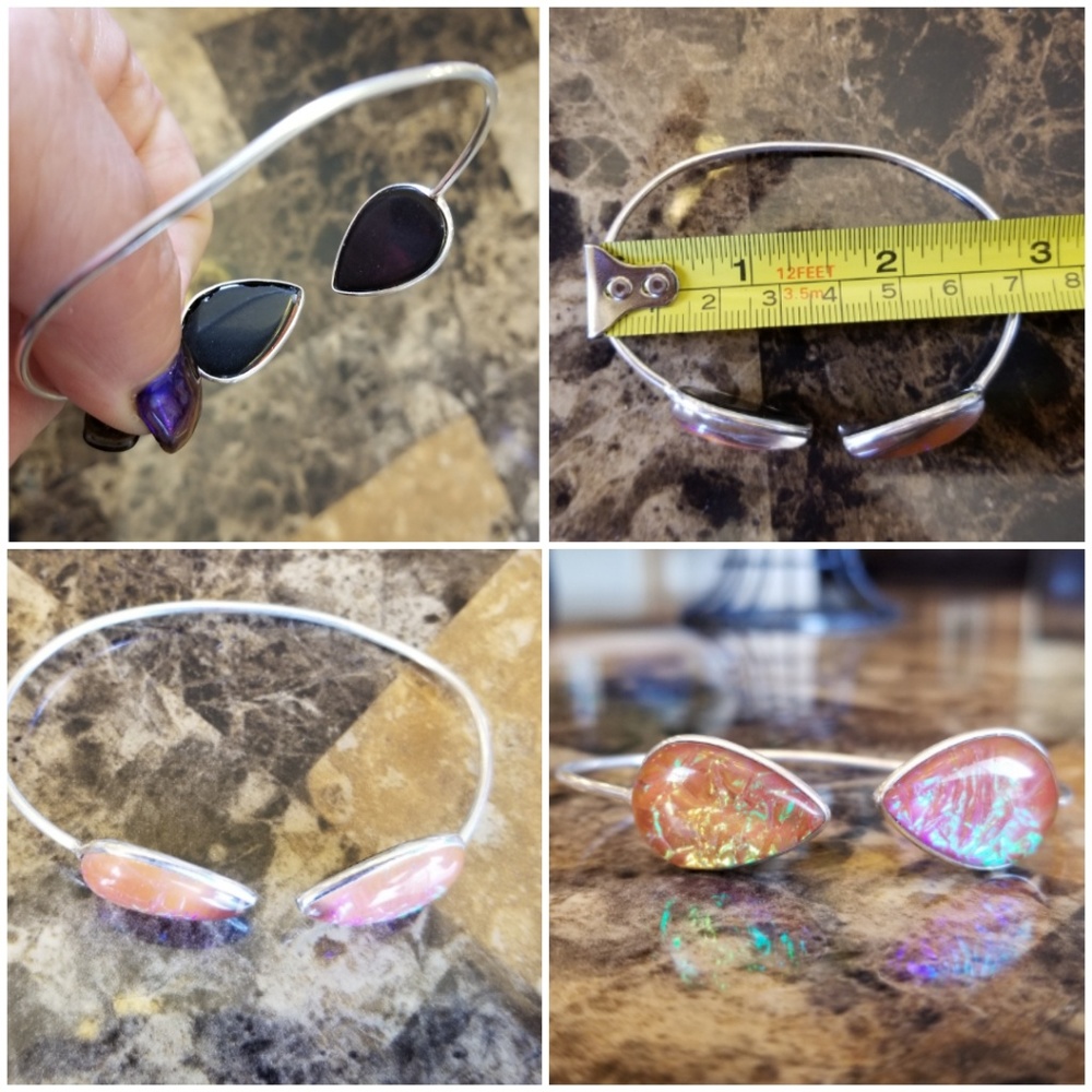 Genuine Pink Australian Triplet Opal Bracelet - Picture 2 of 4